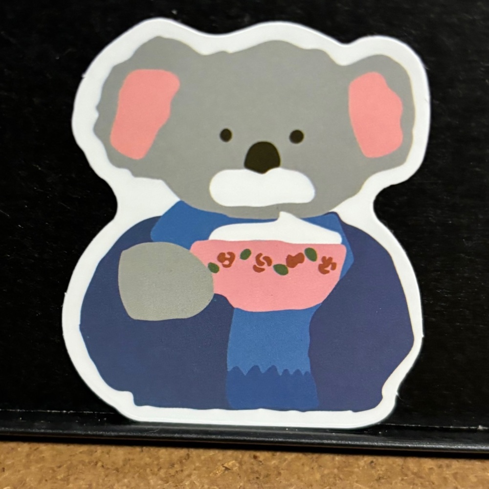 KOALA DRINKING COFFEE STICKER